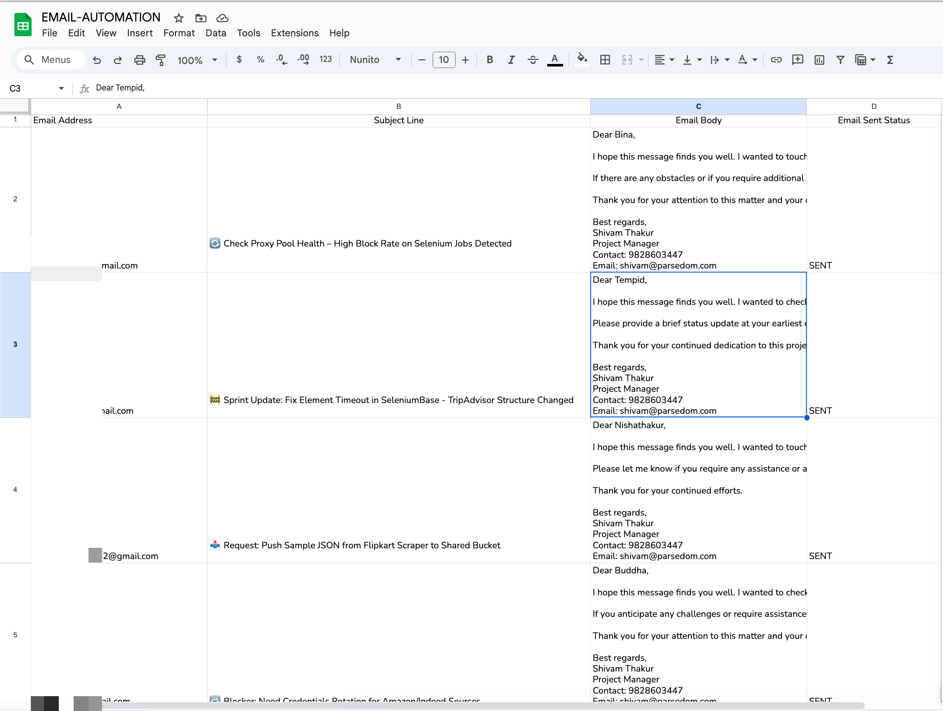 Spreadsheet Preview